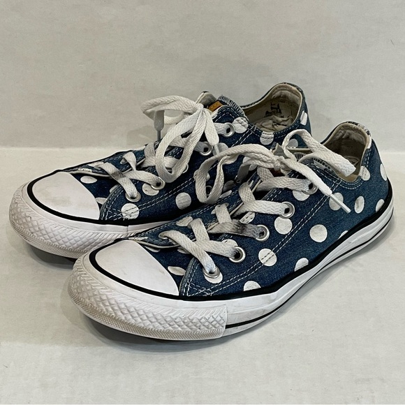 Converse Shoes - Converse All-Star Navy White Polka Dots Canvas Sneakers Shoes Unisex 4 (M) 6 (W)
